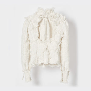 Liapure Atelier / Tailormade* - Backless Flower Blouse Bouclé