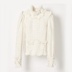Liapure Atelier / Tailormade* - Backless Flower Blouse Bouclé
