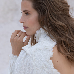 Liapure Atelier / Tailormade* - Backless Flower Blouse Bouclé