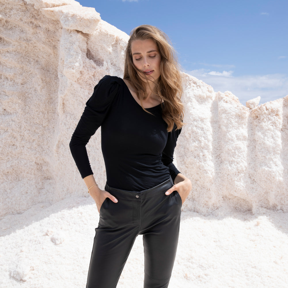 Liapure Atelier Puffy Sleeve Top - black