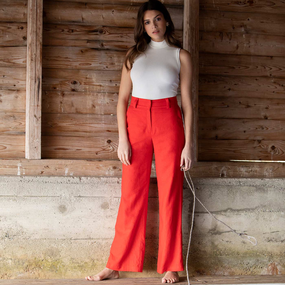 Liapure Atelier Linen Pants red
